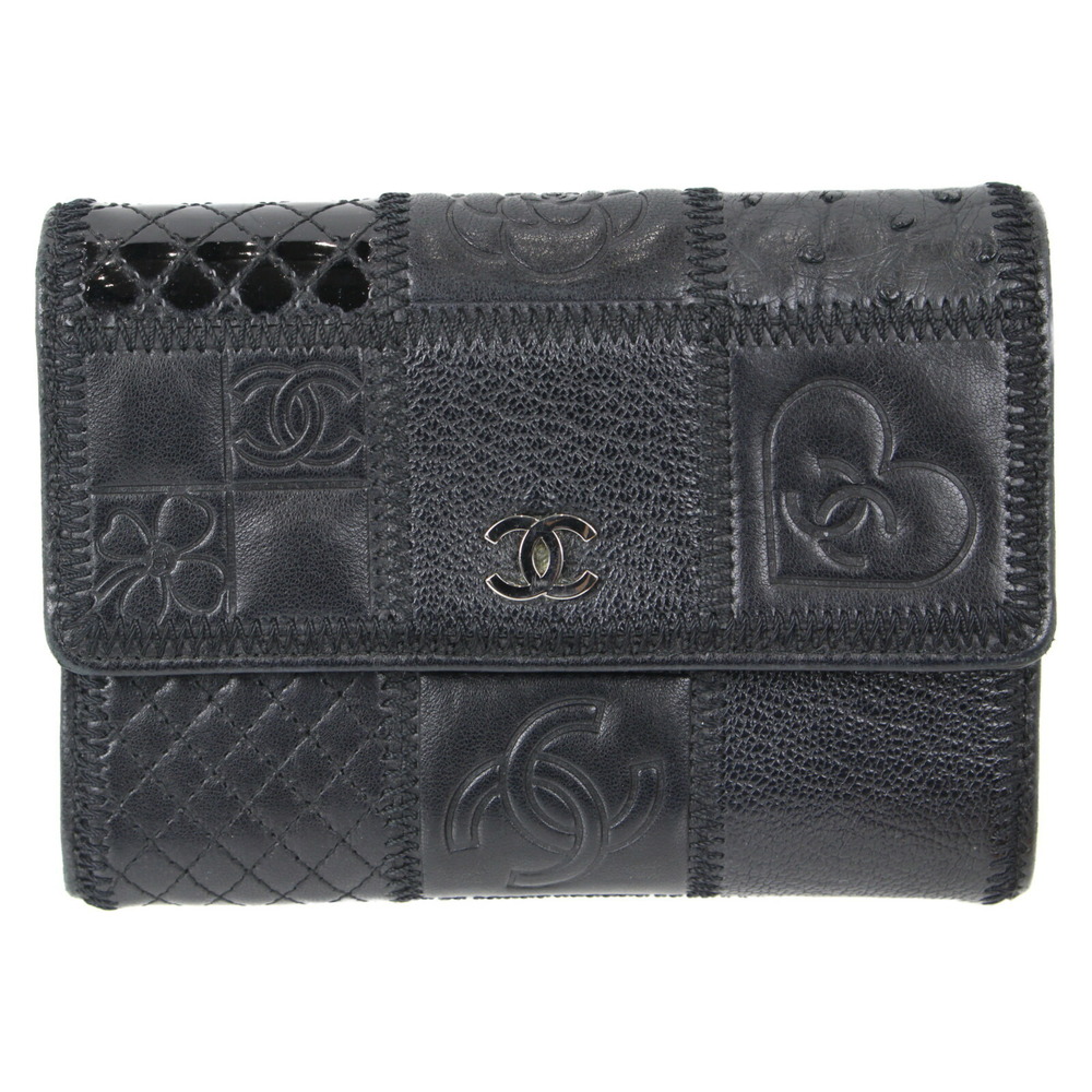 Chanel Patchwork Coco Compact Wallet Black Bifold… - image 1